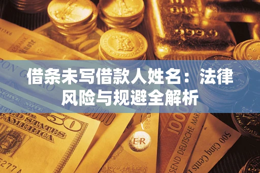 武汉借条未写借款人姓名：法律风险与规避全解析